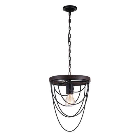 The Gray Barn Peaceful Peregrine 1-light Mini Pendant with Black Finish.