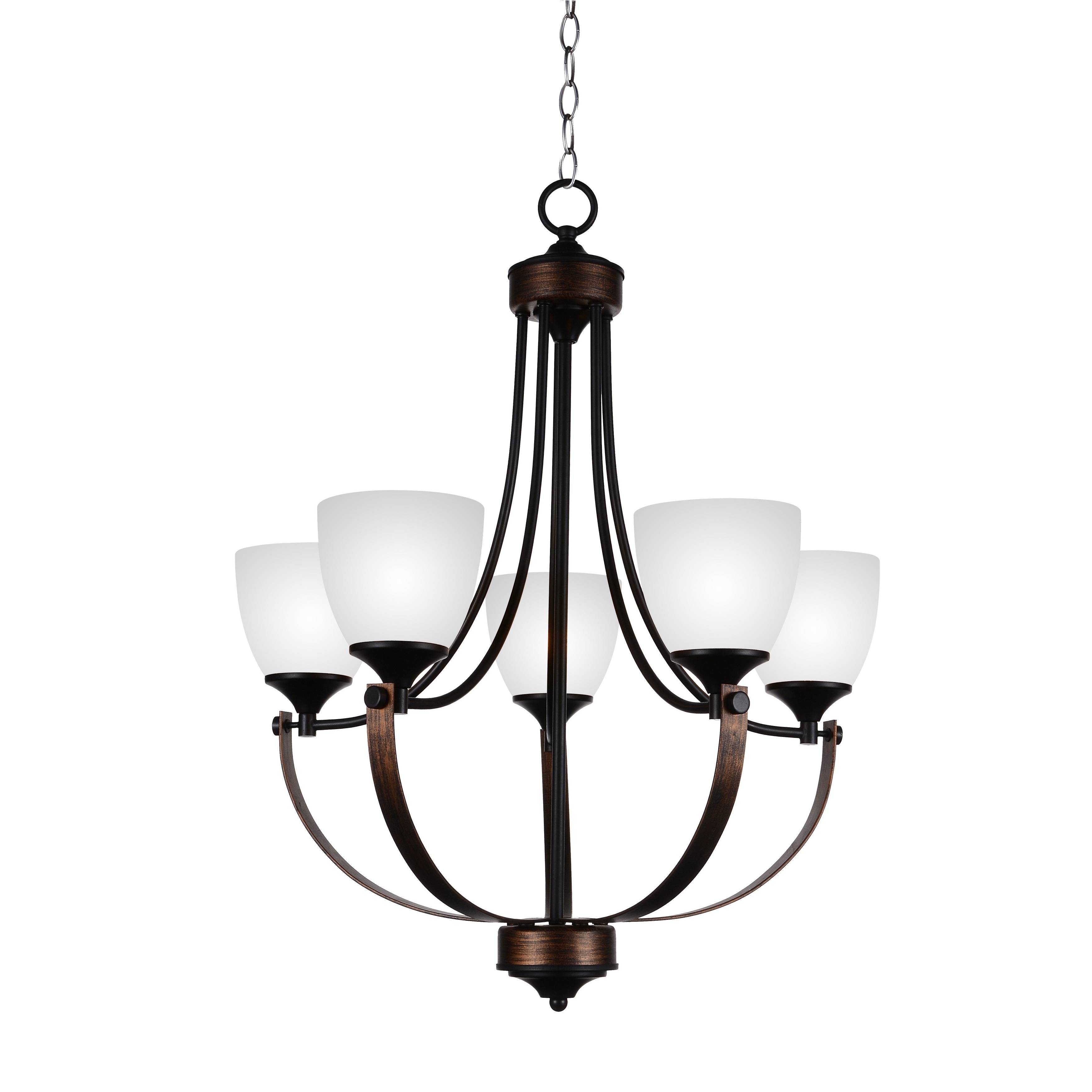 5 Light Chandelier with Brushed Golden Brown Finish - Chandeliers For Bedrooms by Overstock.com