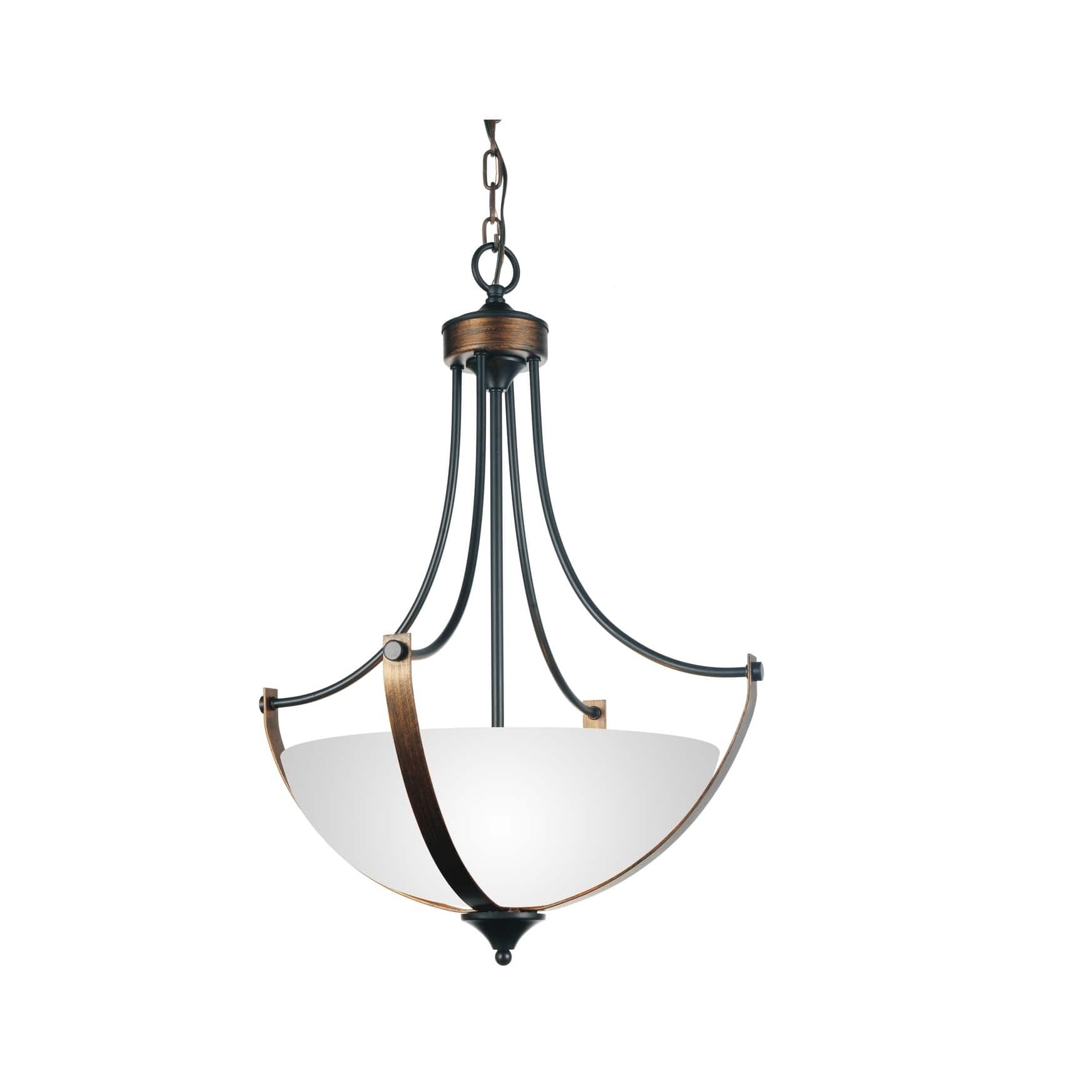 3 Light Chandelier with Brushed Golden Brown Finish - Chandeliers For Bedrooms by Overstock.com