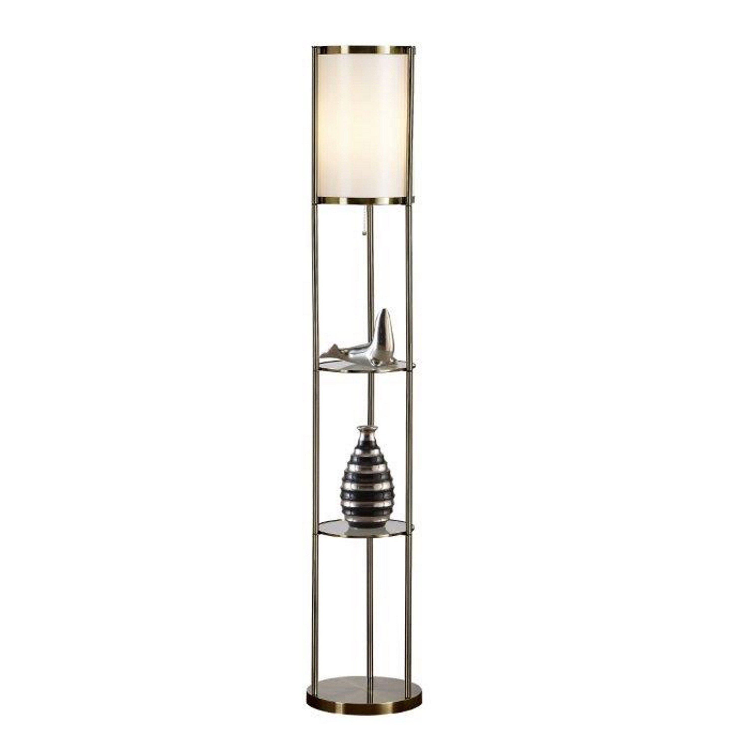 Artiva Usa Exeter 63 Antique Br Shelf Floor Lamp Gold Antique Br Shelf Floor Lamp Gold