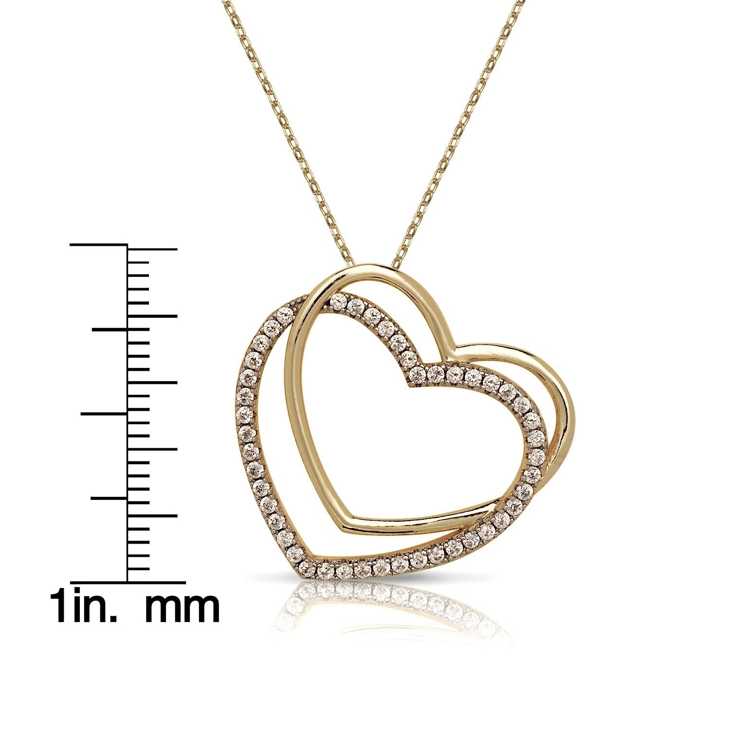 925 Sterling Silver Polished Round Cut Cubic Zirconia Heart Pendant 18in Necklace 925 Sterling Silver Polished Round Cut Cubic Zirconia Heart Pendant 18in Necklace