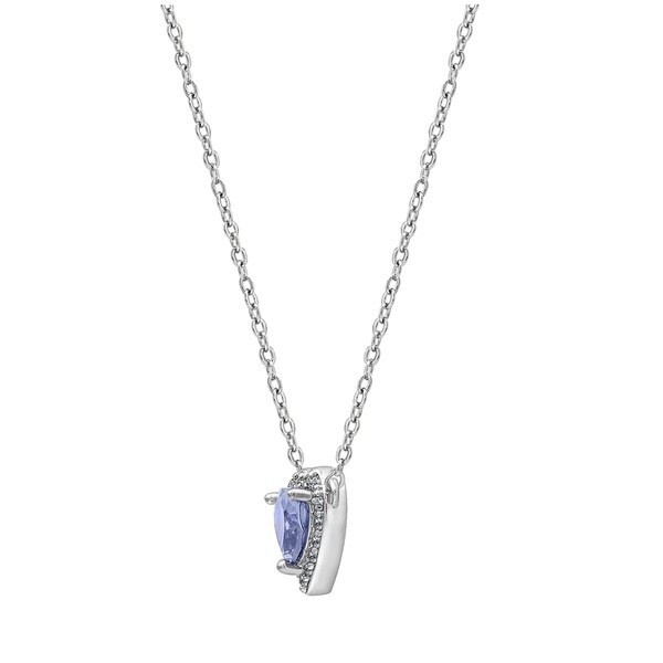 Aquamarine Hearth Halo Pendant Necklace