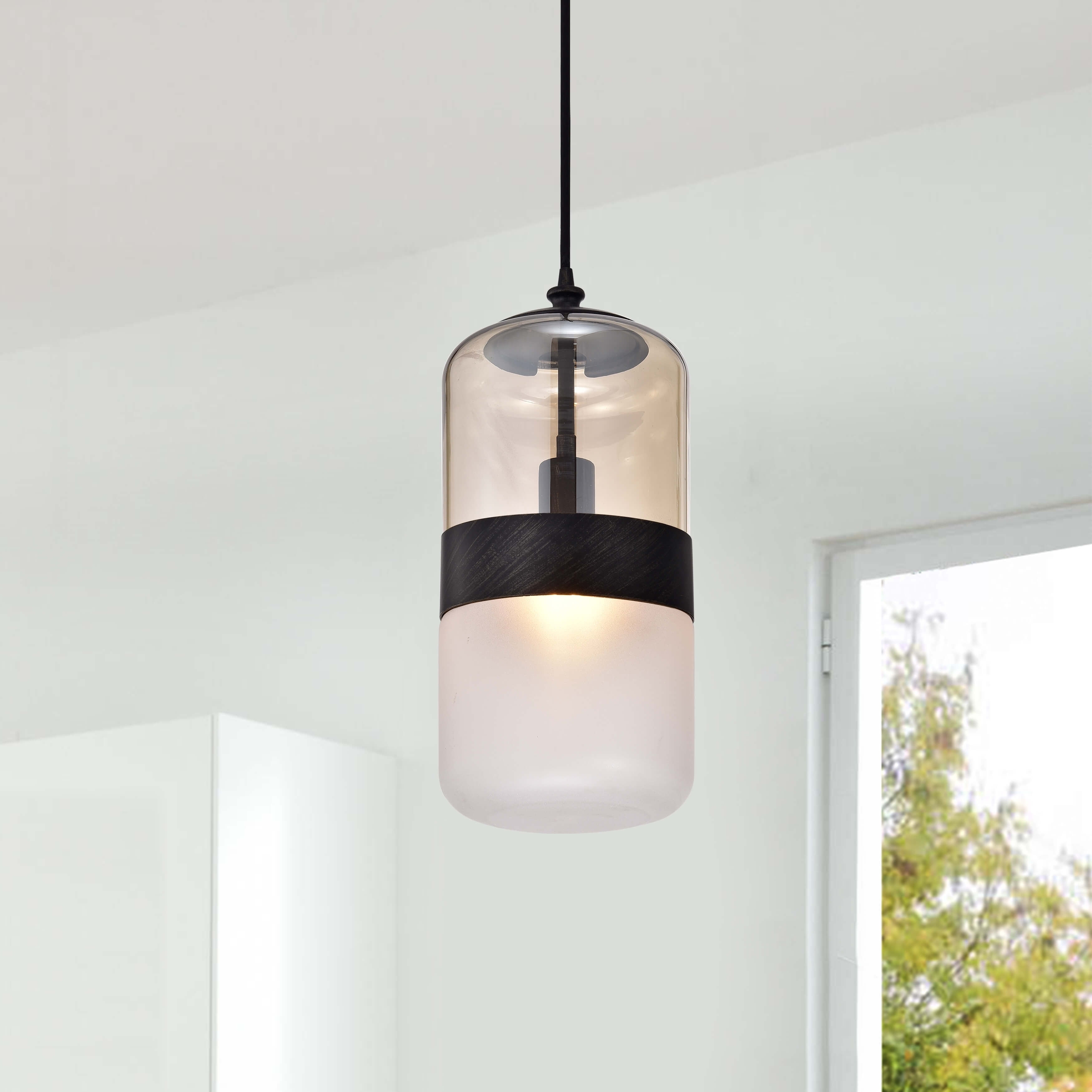 Eugenia Industrial Antique Black 1-Light Glass Pendant Chandelier (Bronze Finish/Oil Rubbed) - Chandeliers For Bedrooms by Overstock.com