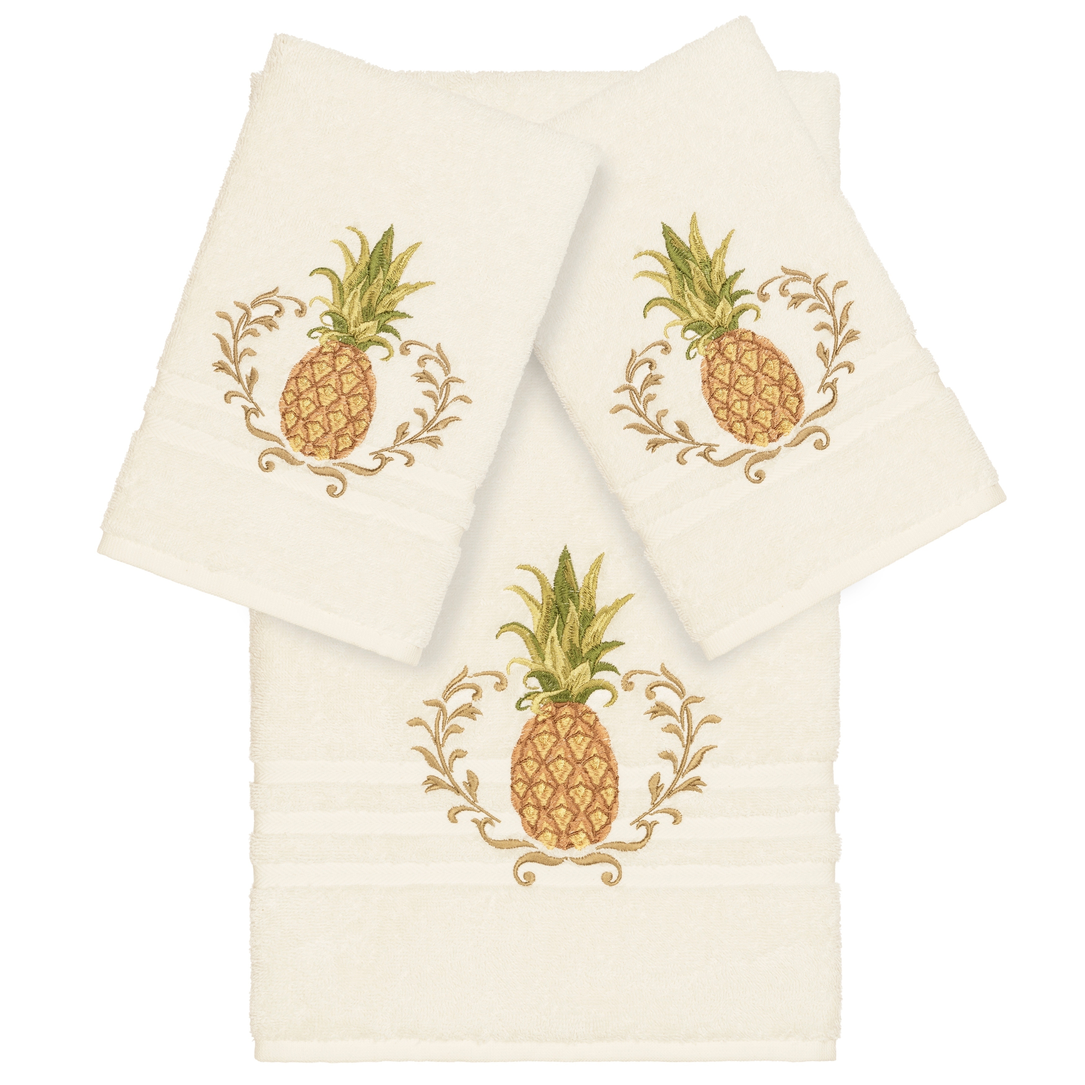 Pineapple Linen Tea Towel - Textured Black