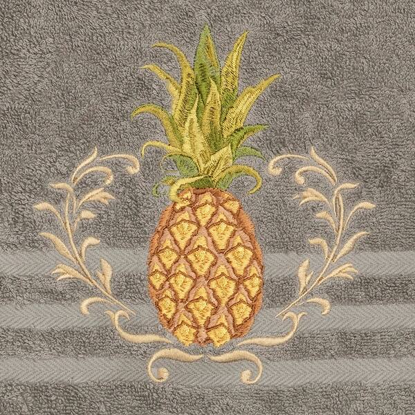 Pineapple Linen Tea Towel - Textured Black