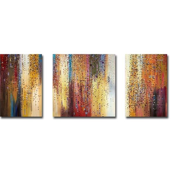 slide 1 of 1, Megapolis 1, 2, & 3 by Ermilkina 3-piece Gallery Wrapped Canvas Giclee Art Set