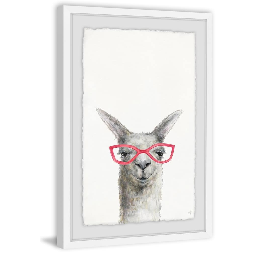 Pink Sunglasses' Framed Painting Print - Multi-Color