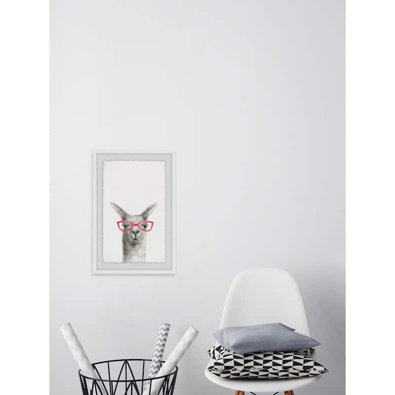 Pink Sunglasses' Framed Painting Print - Multi-Color