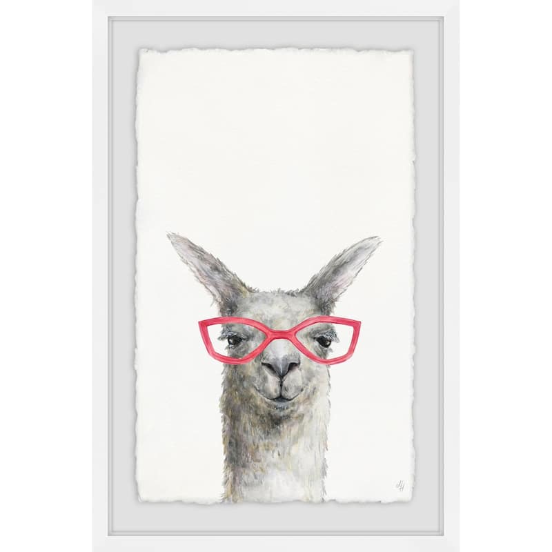 Pink Sunglasses' Framed Painting Print - Multi-Color