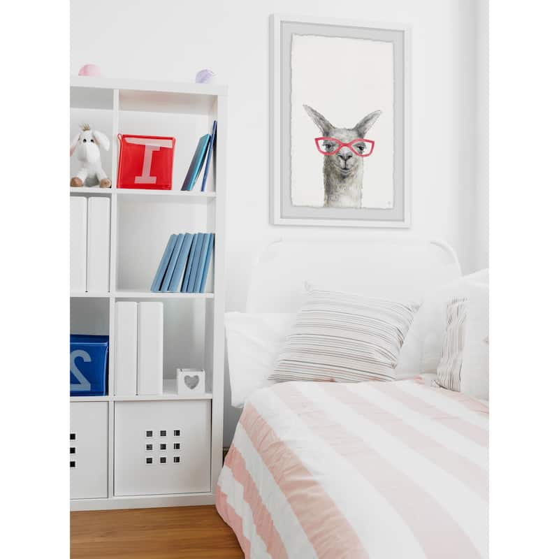 Pink Sunglasses' Framed Painting Print - Multi-Color