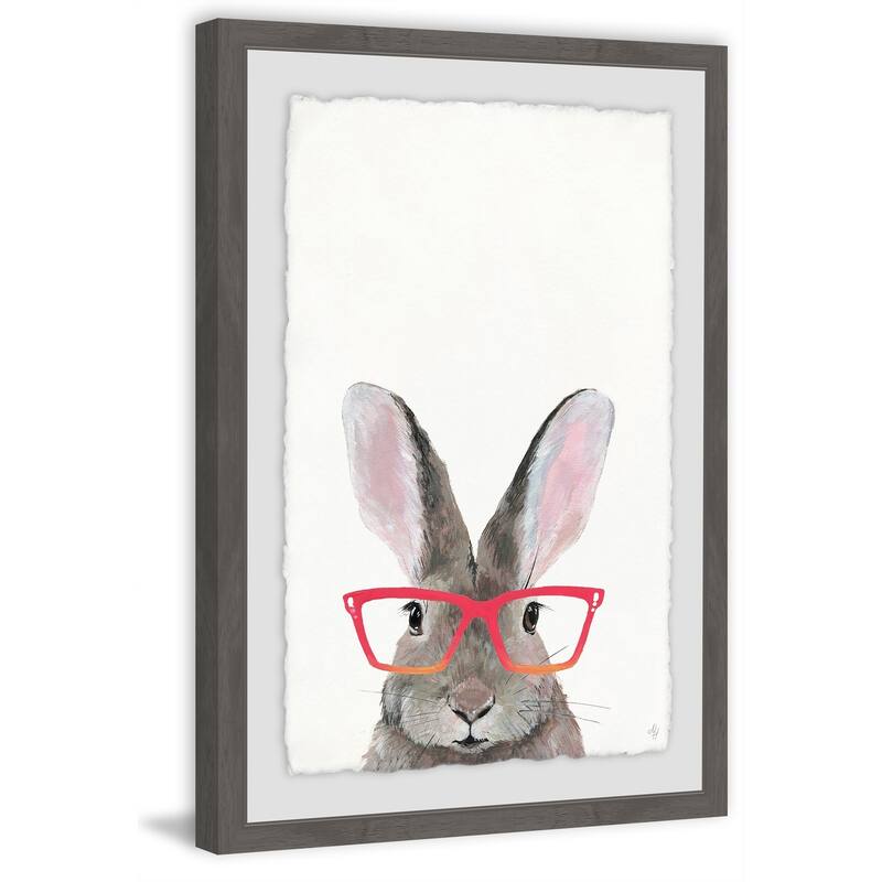 Hippie Bunny' Framed Painting Print - Multi-Color