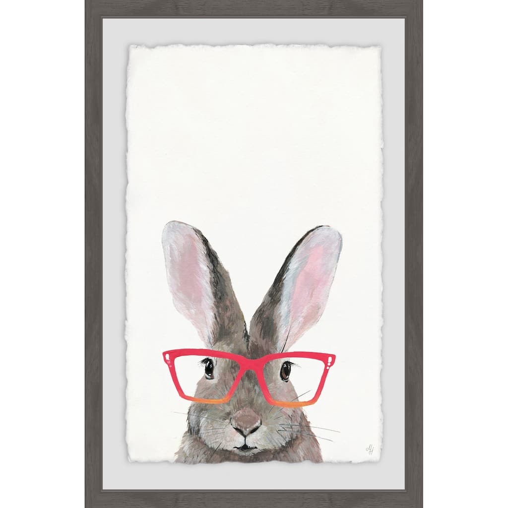 Hippie Bunny' Framed Painting Print - Multi-Color