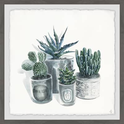 'Cutie Succulents' Framed Painting Print - Multi-Color