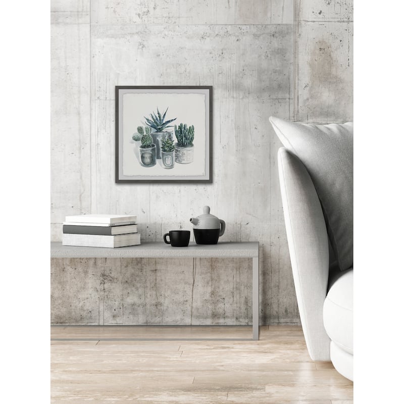 'Cutie Succulents' Framed Painting Print - Multi-Color