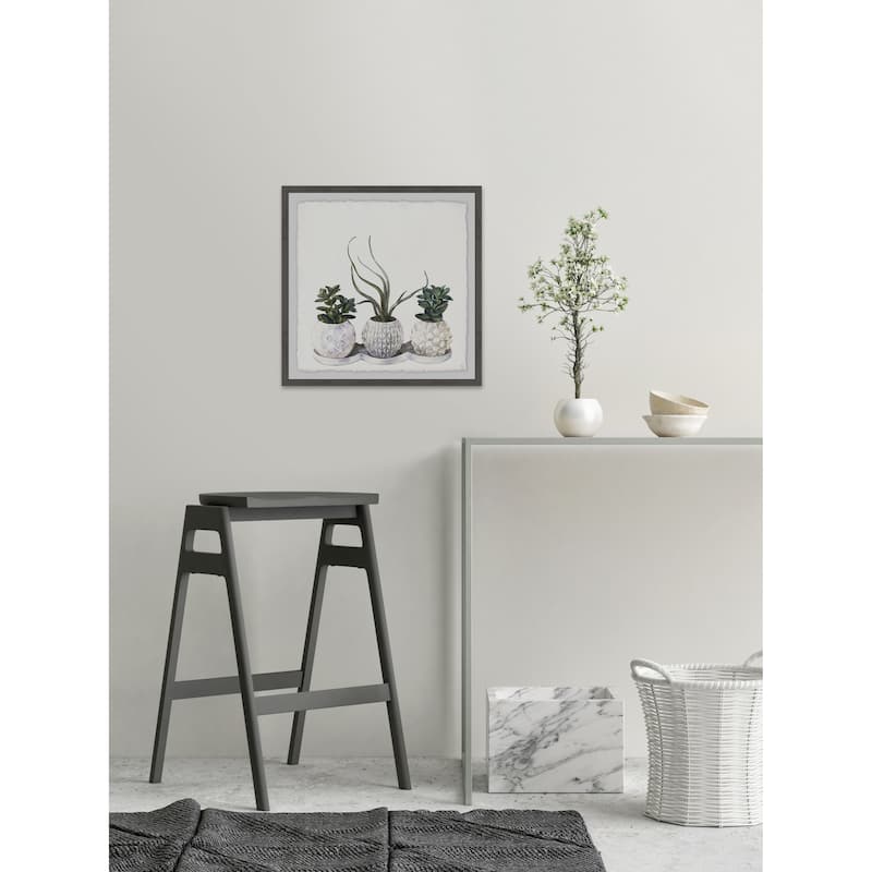'Classy Succulents' Framed Painting Print - Multi-Color