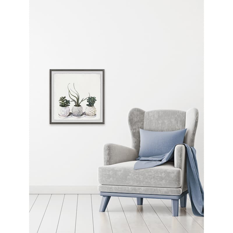 'Classy Succulents' Framed Painting Print - Multi-Color