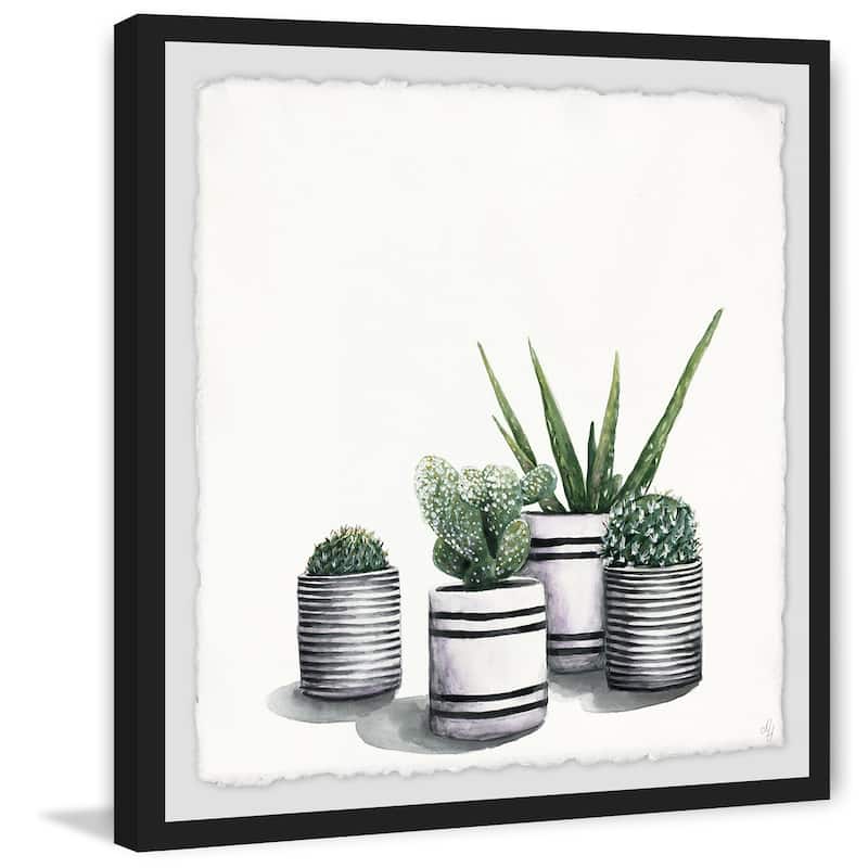 'Lined Pots' Framed Painting Print - Multi-Color
