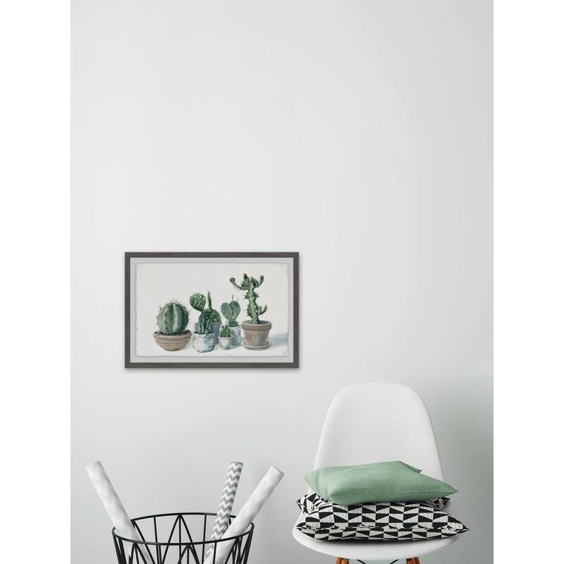 'Potted Succulents II' Framed Painting Print - Multi-Color