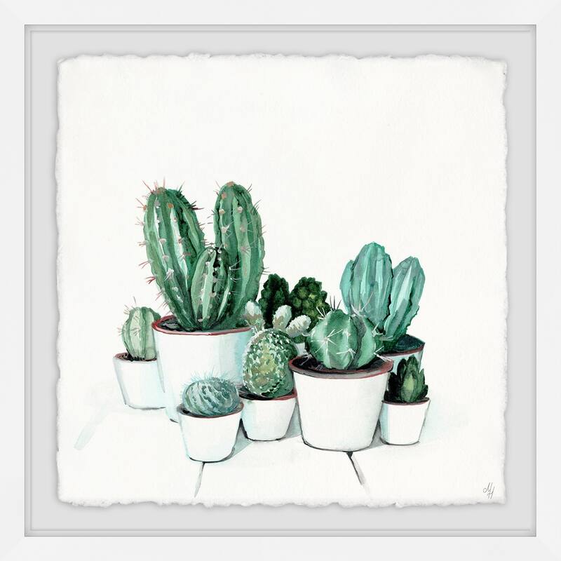 The White Pots' Framed Painting Print - Multi-Color