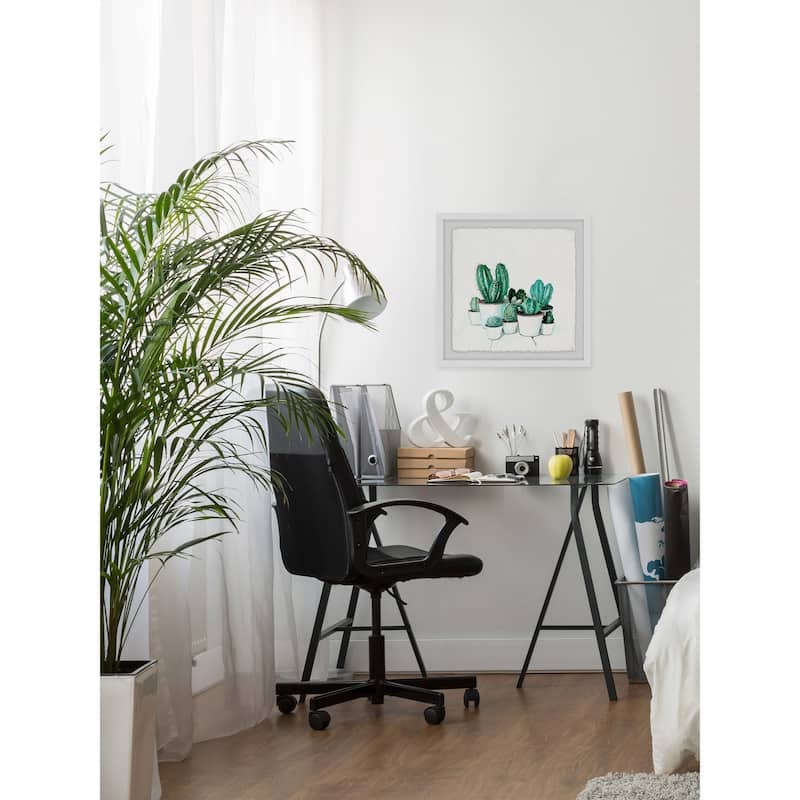 The White Pots' Framed Painting Print - Multi-Color