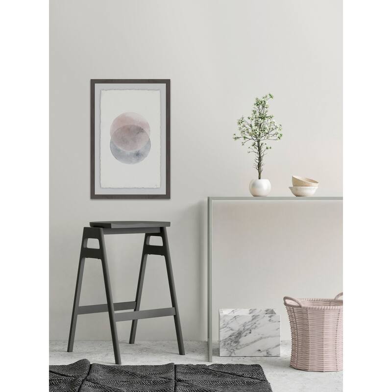 'Dual Blotch' Framed Painting Print - Multi-Color