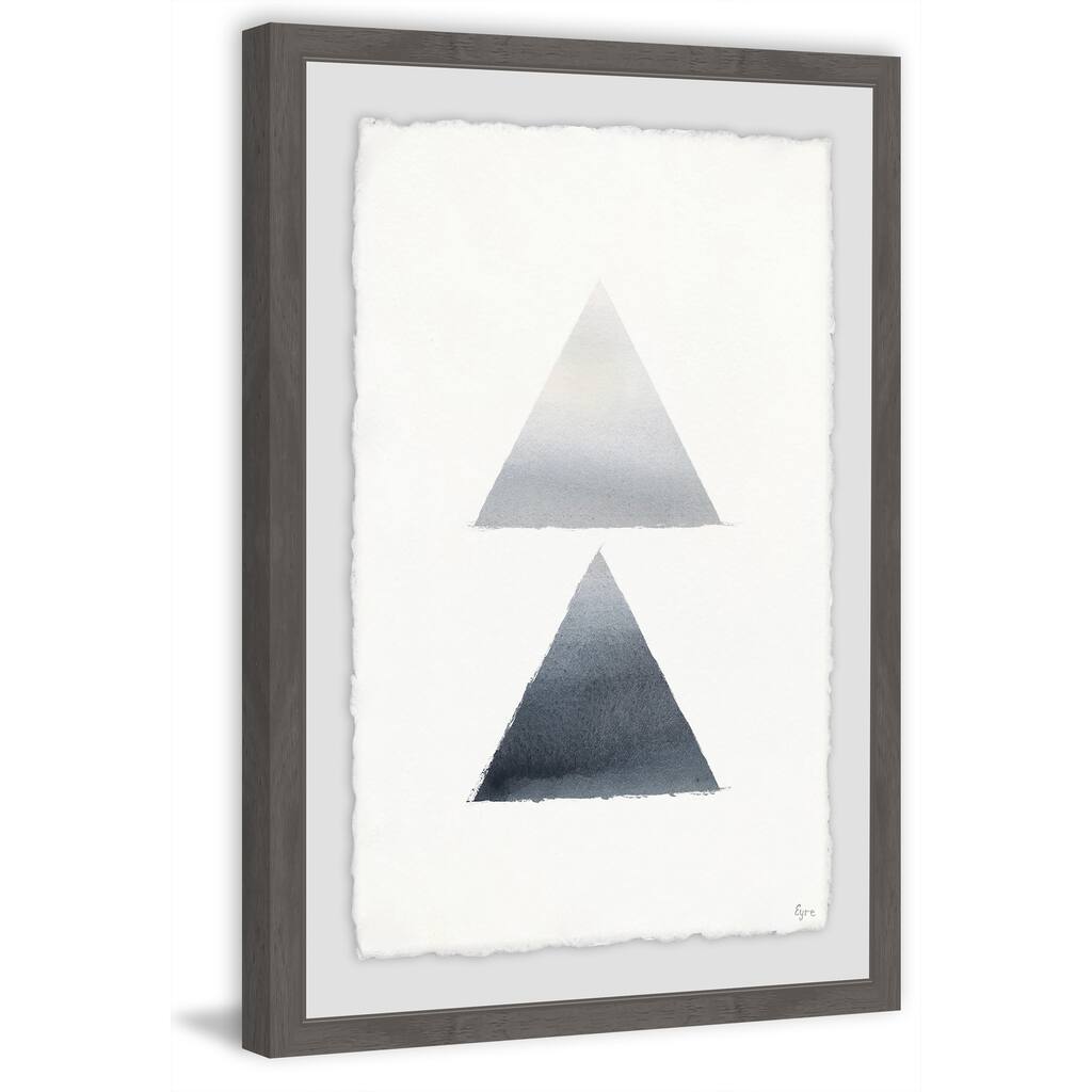 'Ombre Triangle' Framed Painting Print - Multi-Color