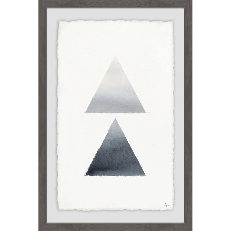 'Ombre Triangle' Framed Painting Print - Multi-Color