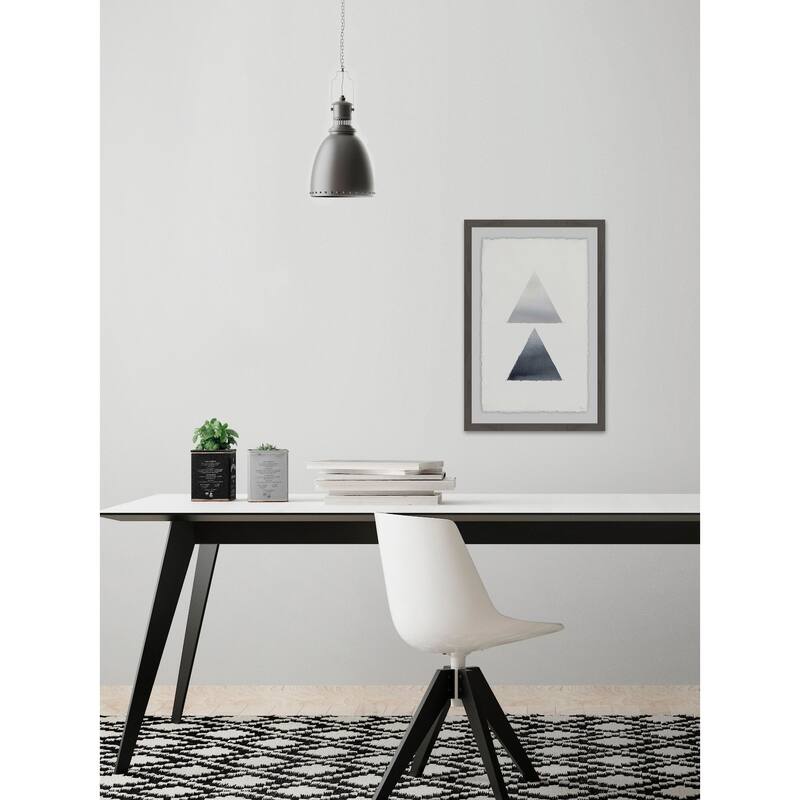 'Ombre Triangle' Framed Painting Print - Multi-Color