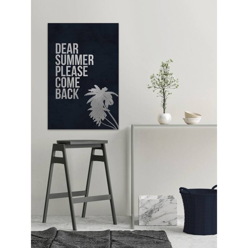 Dear Summer Please Come Back' Painting Print on Wrapped Canvas - Multi-Color