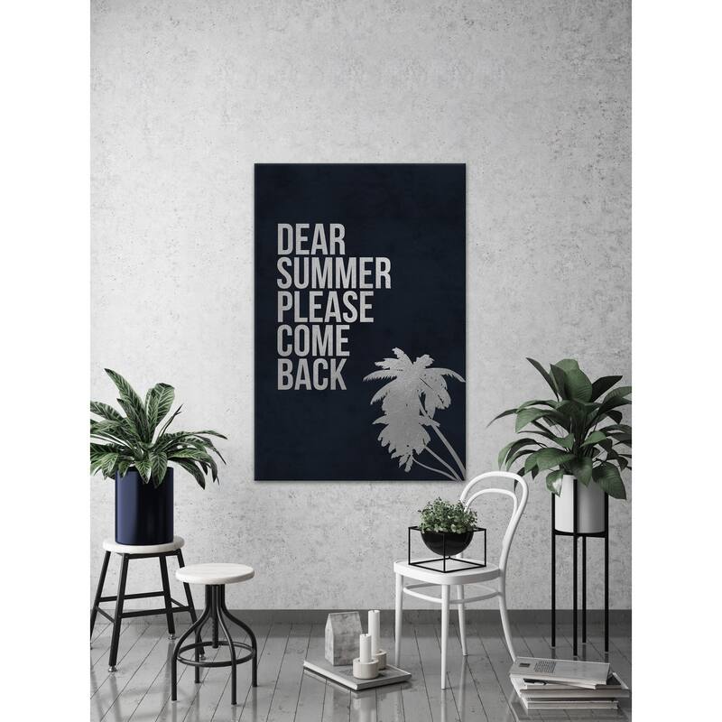 Dear Summer Please Come Back' Painting Print on Wrapped Canvas - Multi-Color