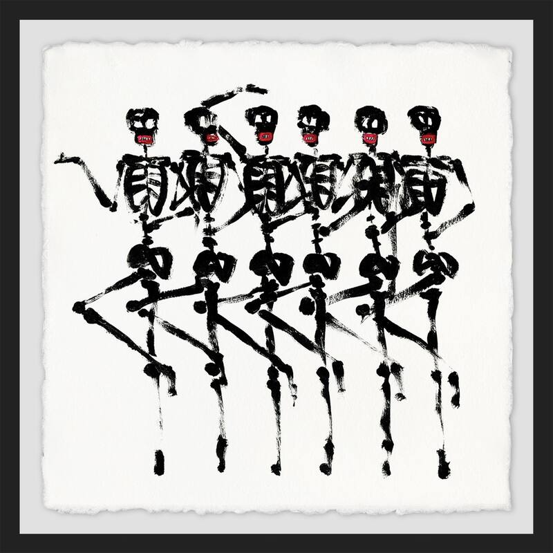 Skeleton Dance' Framed Painting Print - Multi-Color