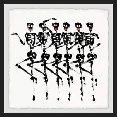 Skeleton Dance' Framed Painting Print - Multi-Color