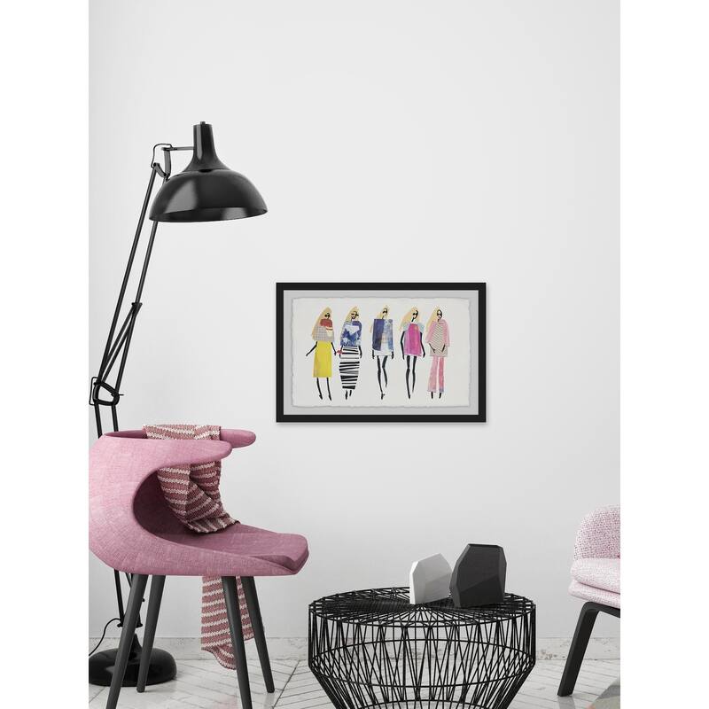 Fashion Blondes' Framed Painting Print - Multi-Color