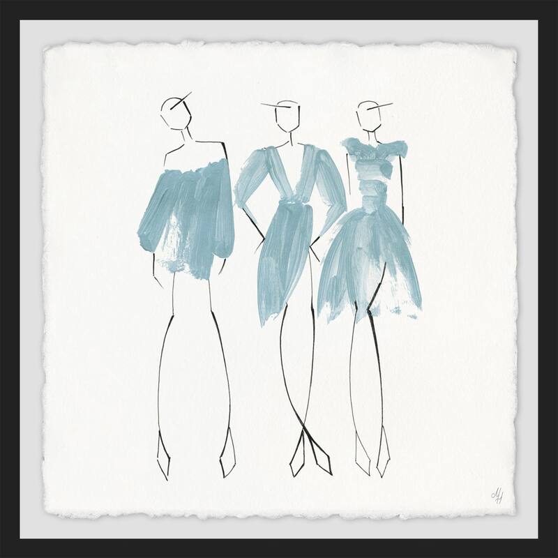 The Blue Dress' Framed Painting Print - Multi-Color