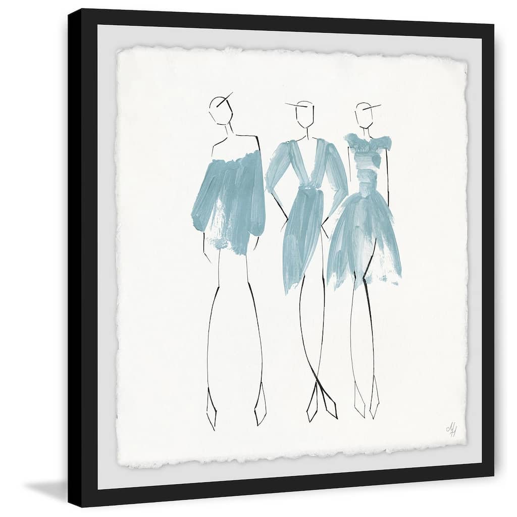 The Blue Dress' Framed Painting Print - Multi-Color