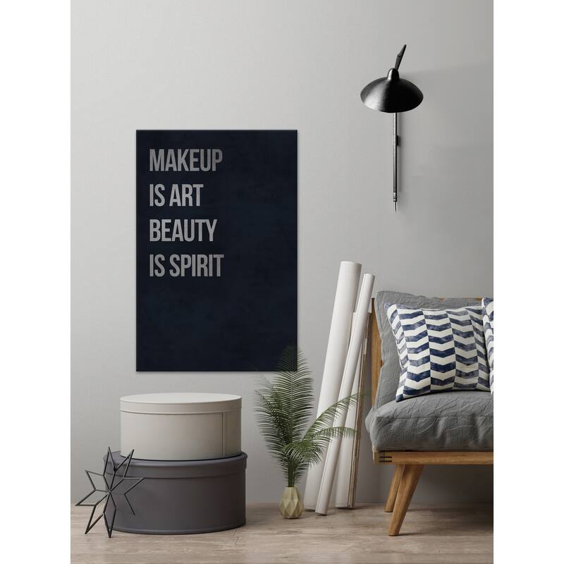 'Makeup Is Art Beauty Is Spirit' Painting Print on Wrapped Canvas - Multi-Color