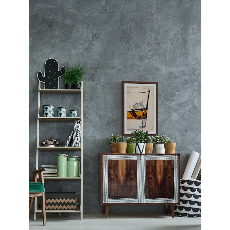 'One Cube II' Framed Painting Print - Multi-Color