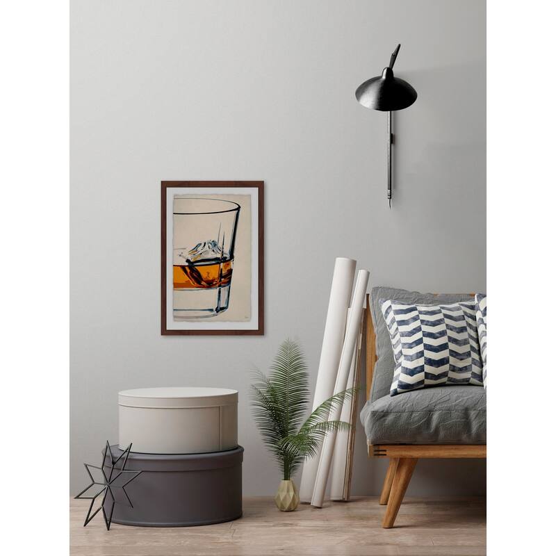 'One Cube II' Framed Painting Print - Multi-Color
