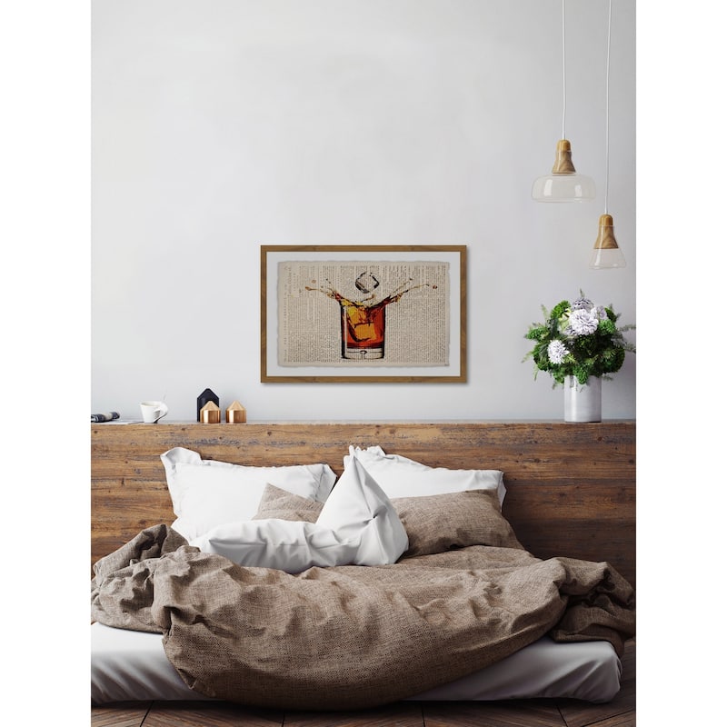 'Liquor Splash' Framed Painting Print - Multi-Color