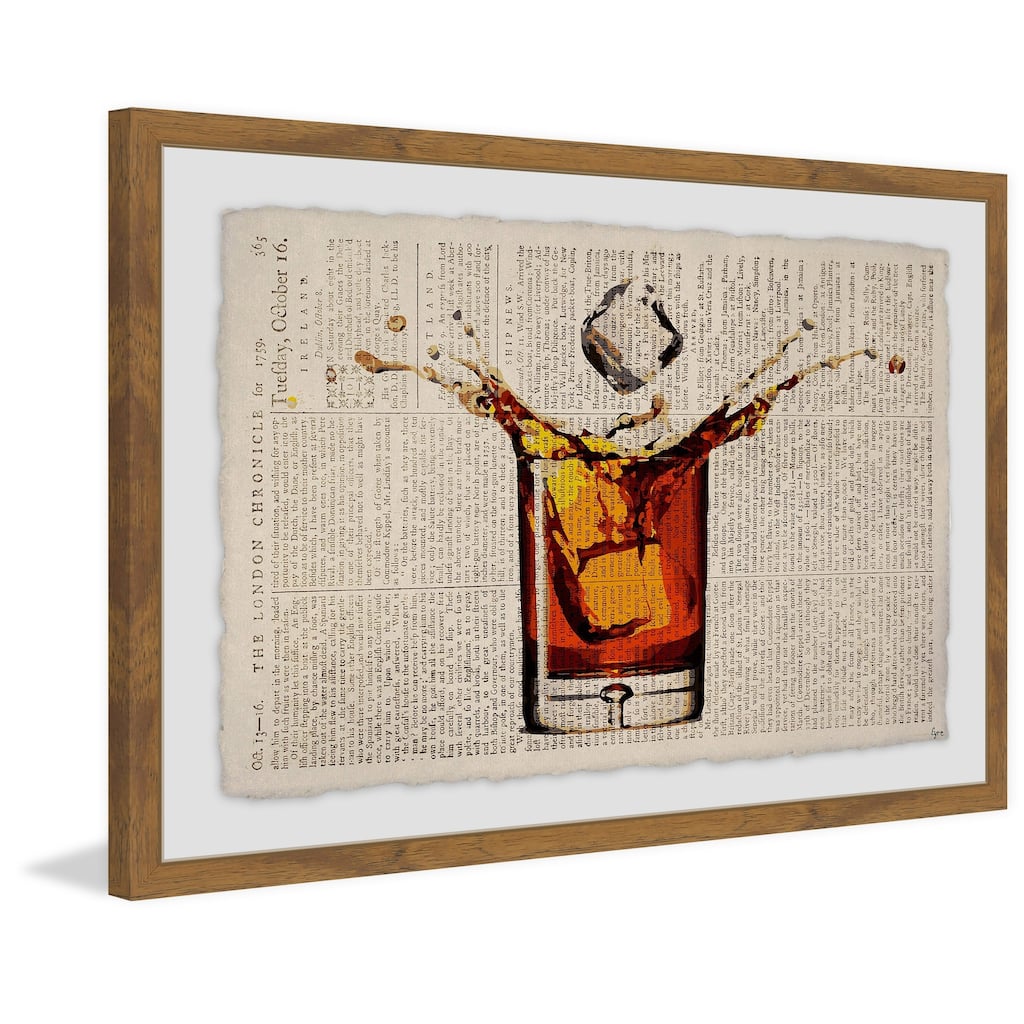 'Liquor Splash' Framed Painting Print - Multi-Color