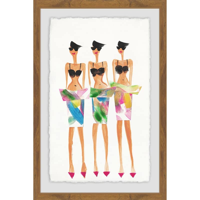 The Fashion Trio' Framed Painting Print - Multi-Color