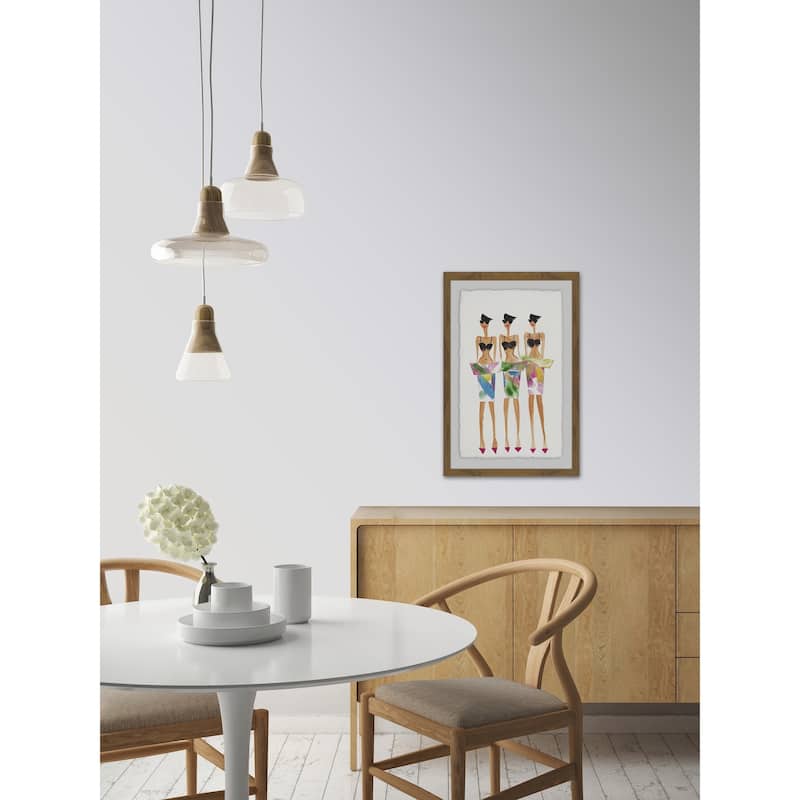 The Fashion Trio' Framed Painting Print - Multi-Color
