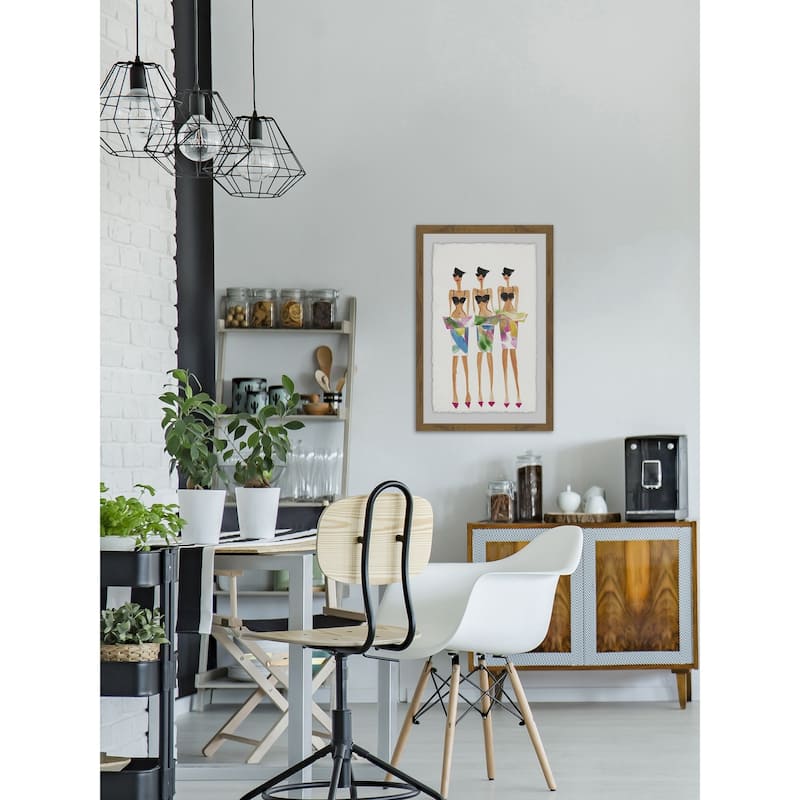The Fashion Trio' Framed Painting Print - Multi-Color