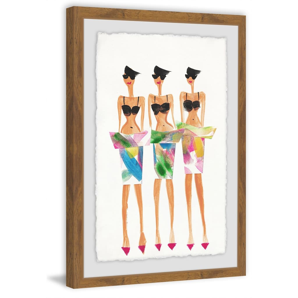 The Fashion Trio' Framed Painting Print - Multi-Color