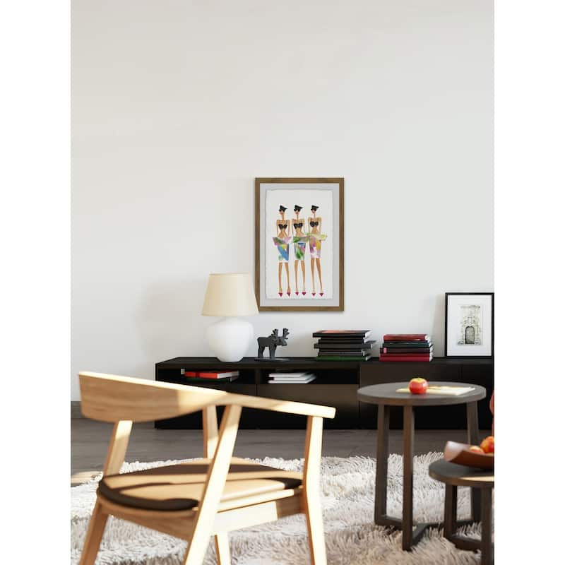 The Fashion Trio' Framed Painting Print - Multi-Color