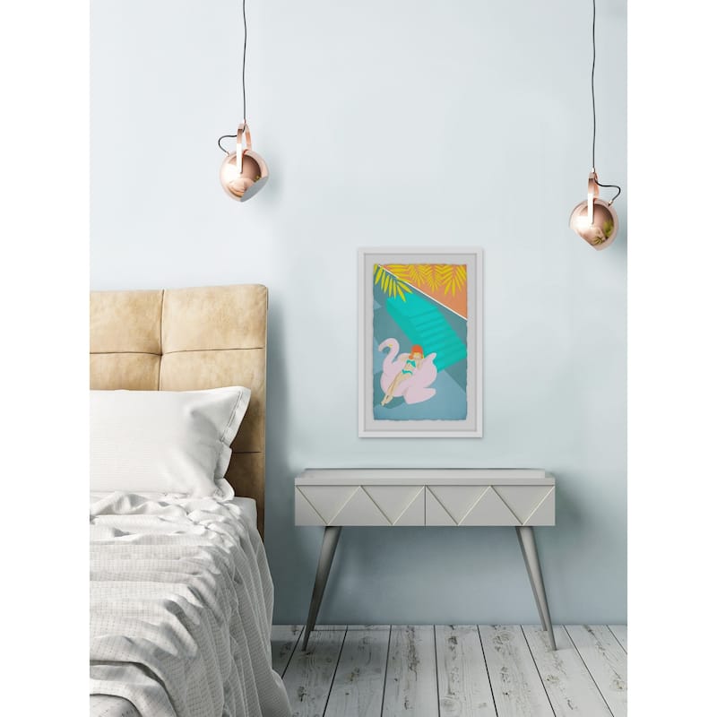'Summer Floater' Framed Painting Print - Multi-Color