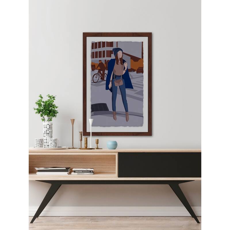 Meet Me at the Crossing' Framed Painting Print - Multi-Color