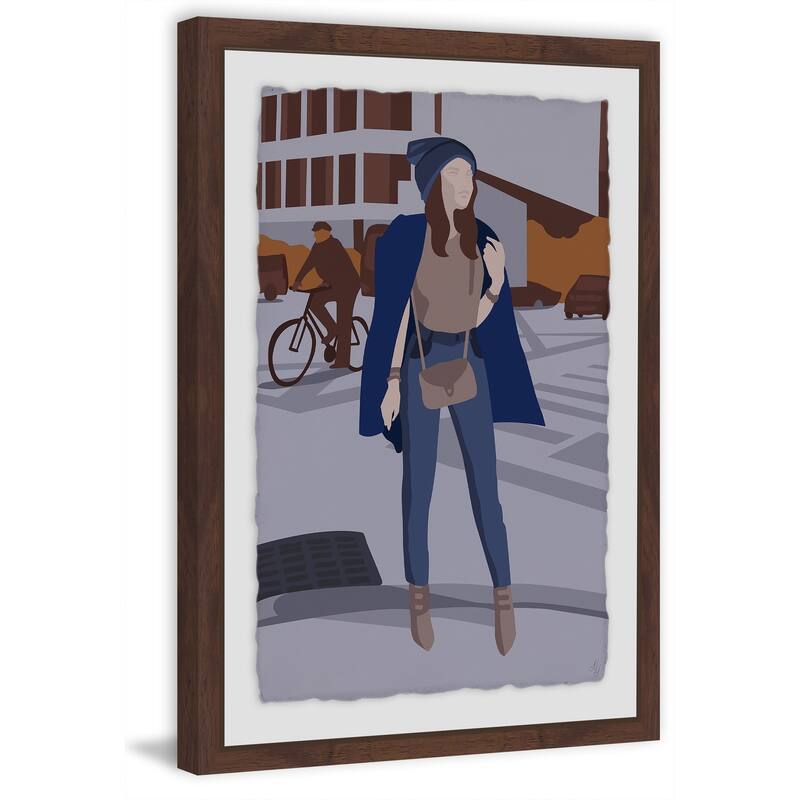 Meet Me at the Crossing' Framed Painting Print - Multi-Color