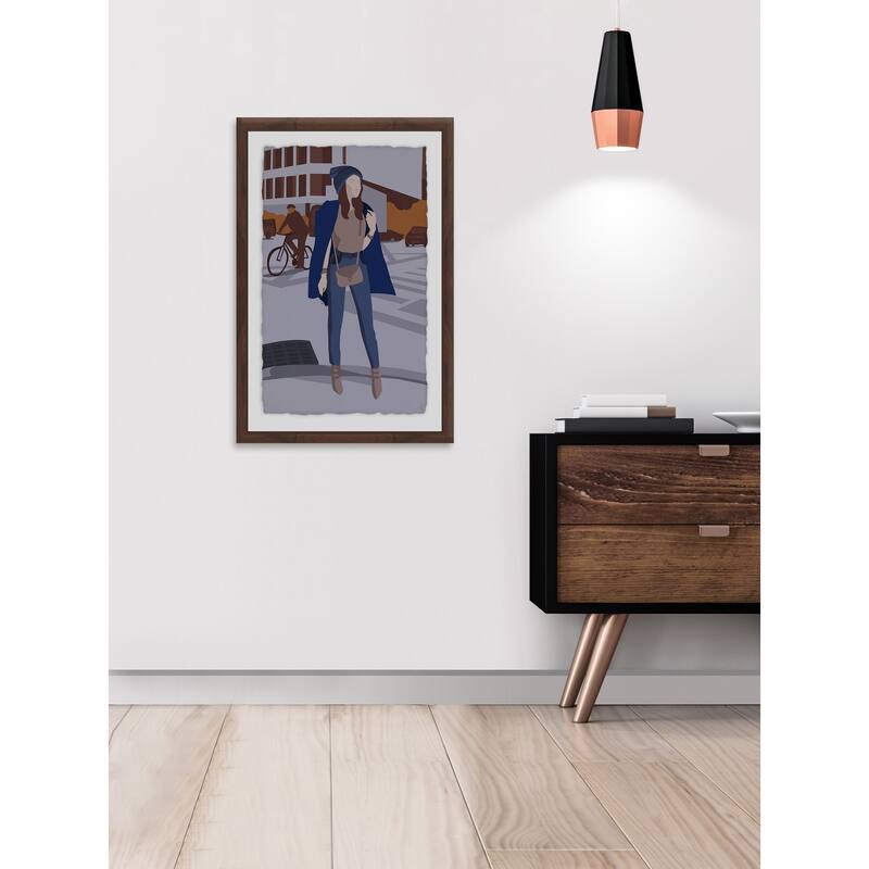Meet Me at the Crossing' Framed Painting Print - Multi-Color