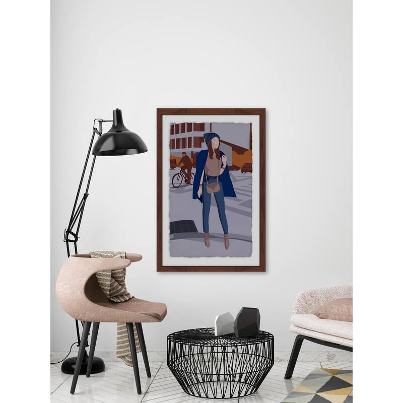 Meet Me at the Crossing' Framed Painting Print - Multi-Color